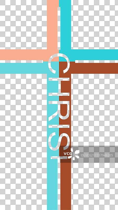 基督的名字以十字架的形状呈现图片素材