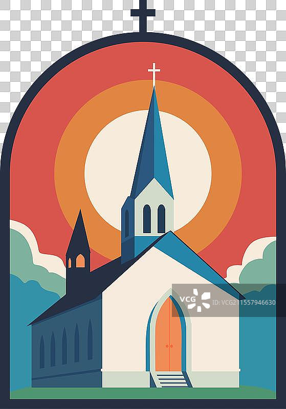 教堂建筑社区崇拜团结象征图片素材