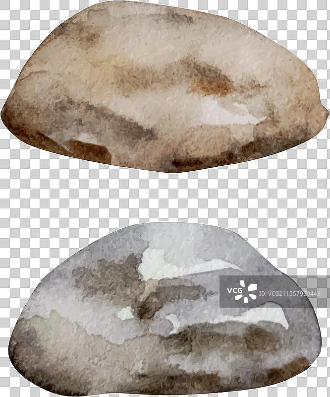 水彩自然石堆风景元素图片素材