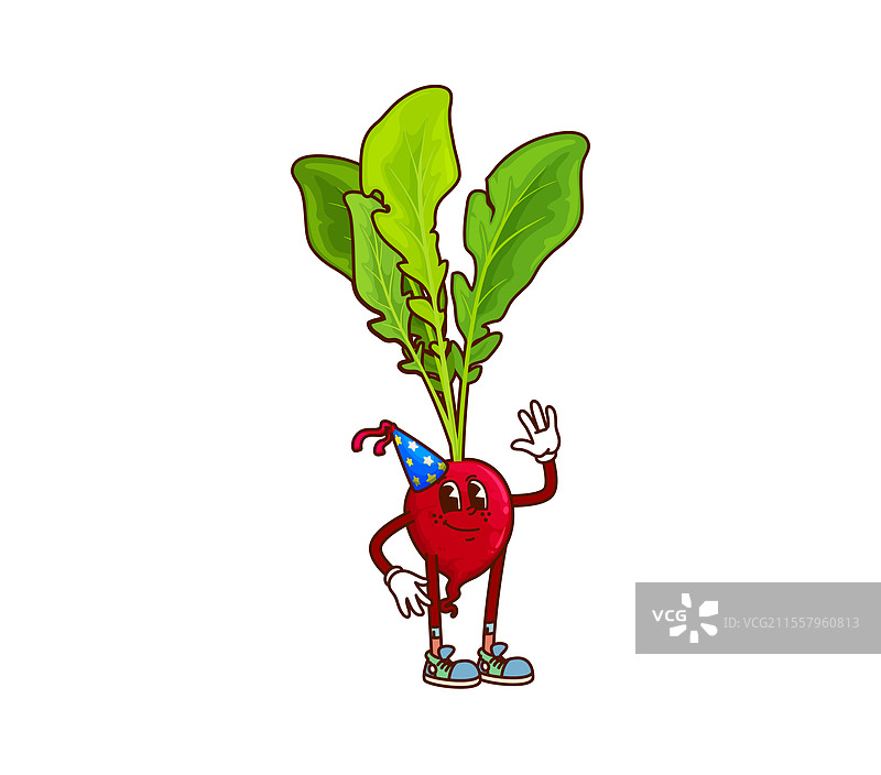 派对上的酷炫萝卜蔬菜角色图片素材