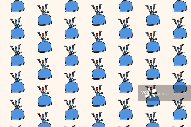 便携式燃气灶，带有彩色图案的气罐图片素材