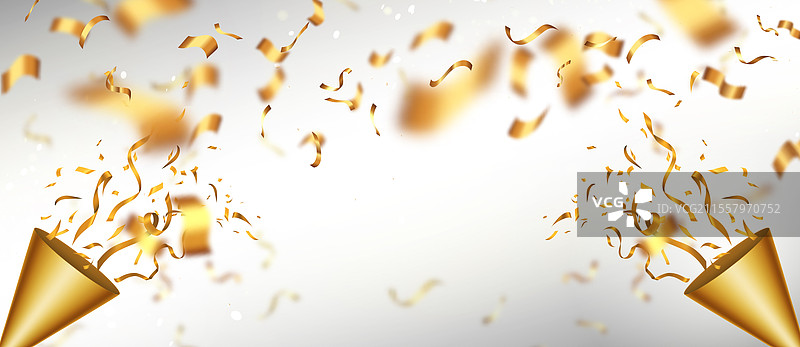 3D金色派对炮图片素材