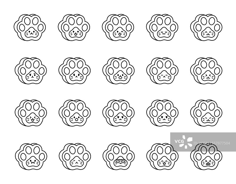 一组迷人而愉快的卡通动物图片素材