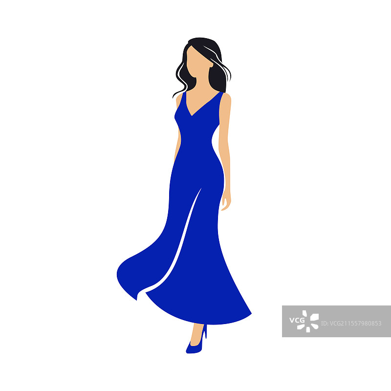 流动的蓝色裙子图片素材