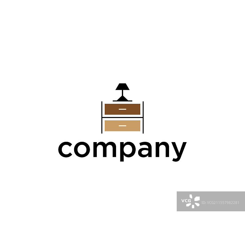 两抽屉柜上方的台灯图片素材