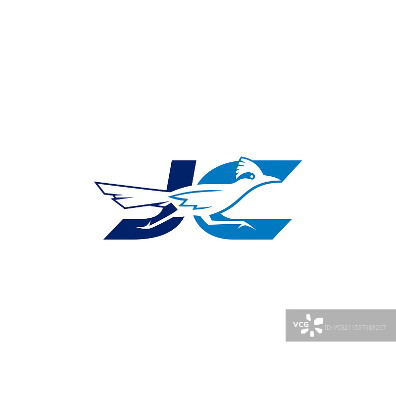 字母jc与一只鸟图片素材