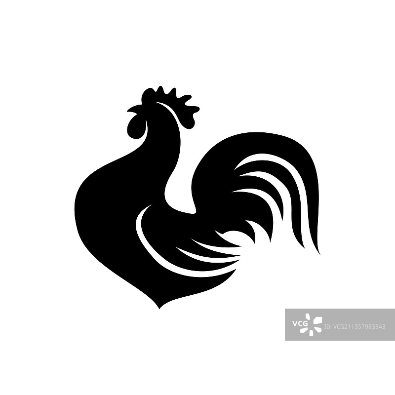 公鸡啼叫的剪影图片素材