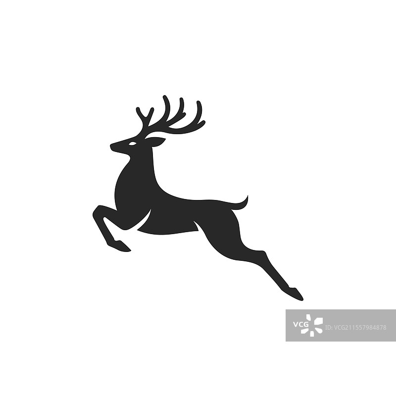 跳跃的有角鹿图片素材