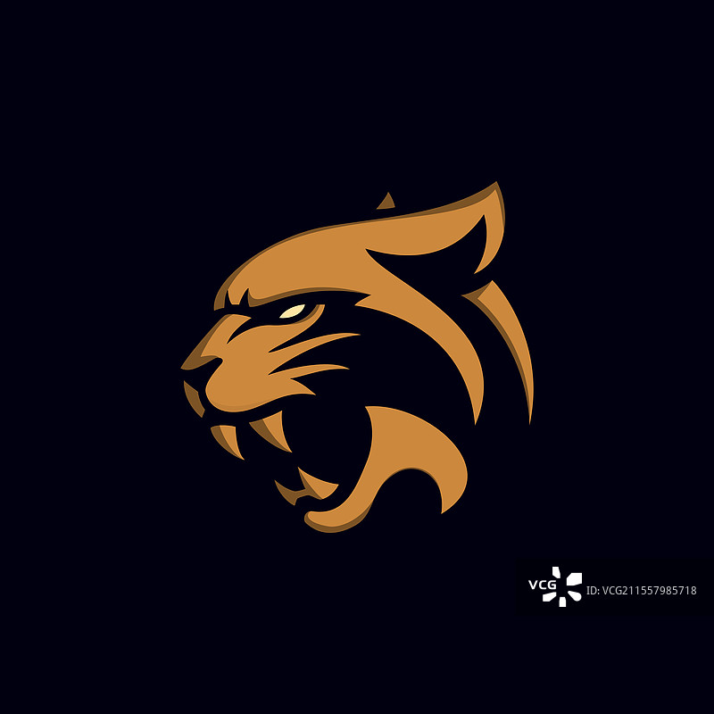 凶猛的猫科动物徽章图片素材