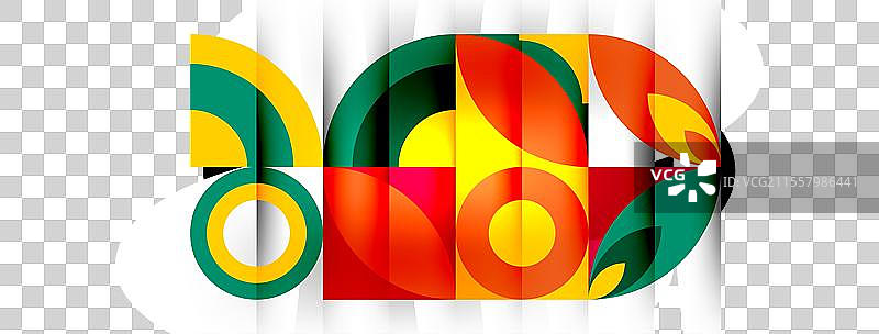 充满活力的标志设计，白色方框中的圆形图片素材