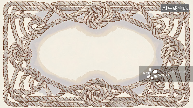 【AI数字艺术】绳结编织的框架2D卡通最大图片素材