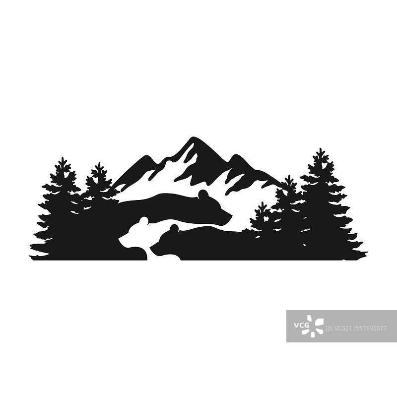 有树木的山脉图片素材
