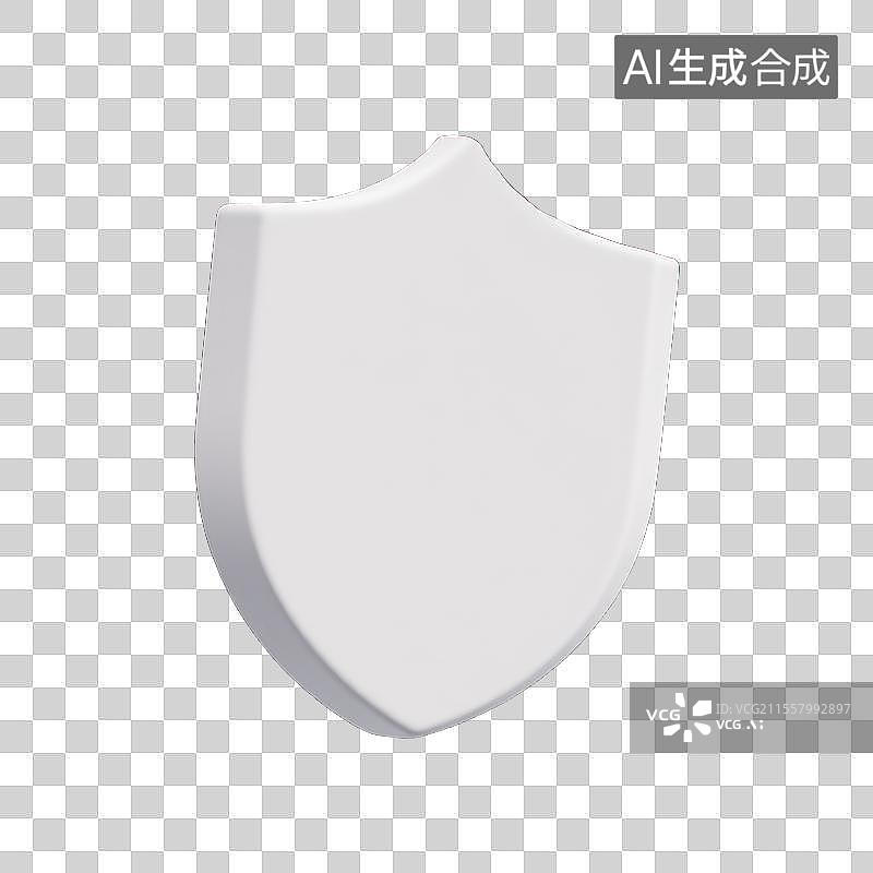 【AI数字艺术】安全可靠的象征，3D白色盾牌素材图片素材