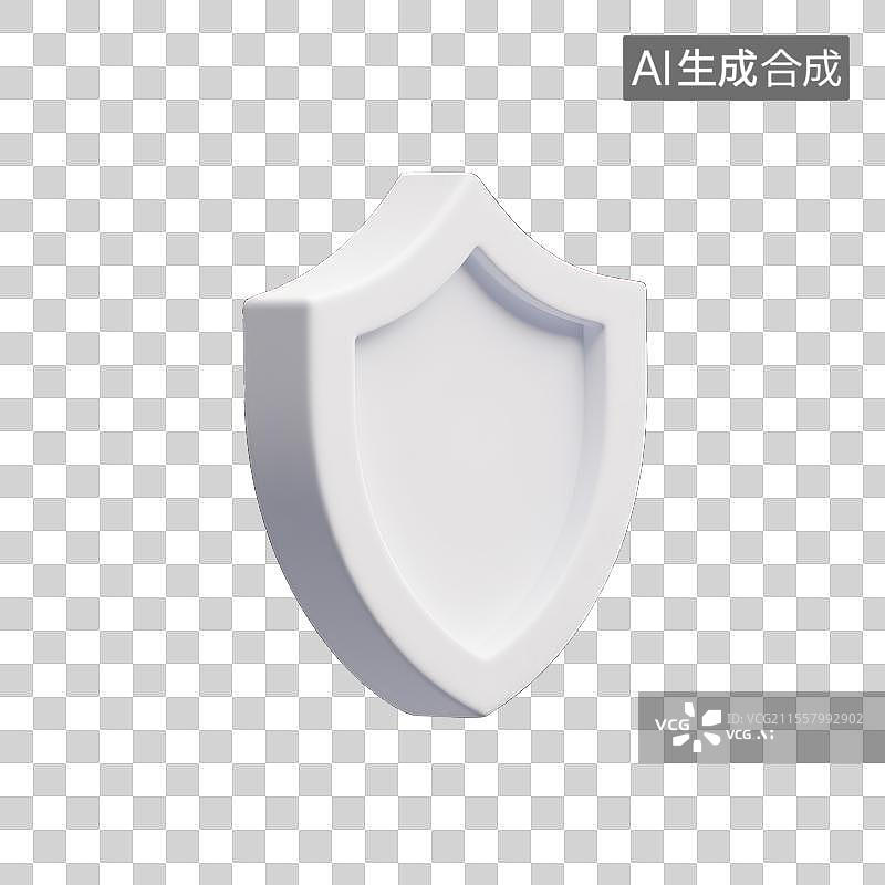 【AI数字艺术】安全可靠的象征，3D白色盾牌素材图片素材