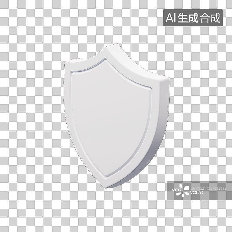 【AI数字艺术】安全可靠的象征，3D白色盾牌素材图片素材