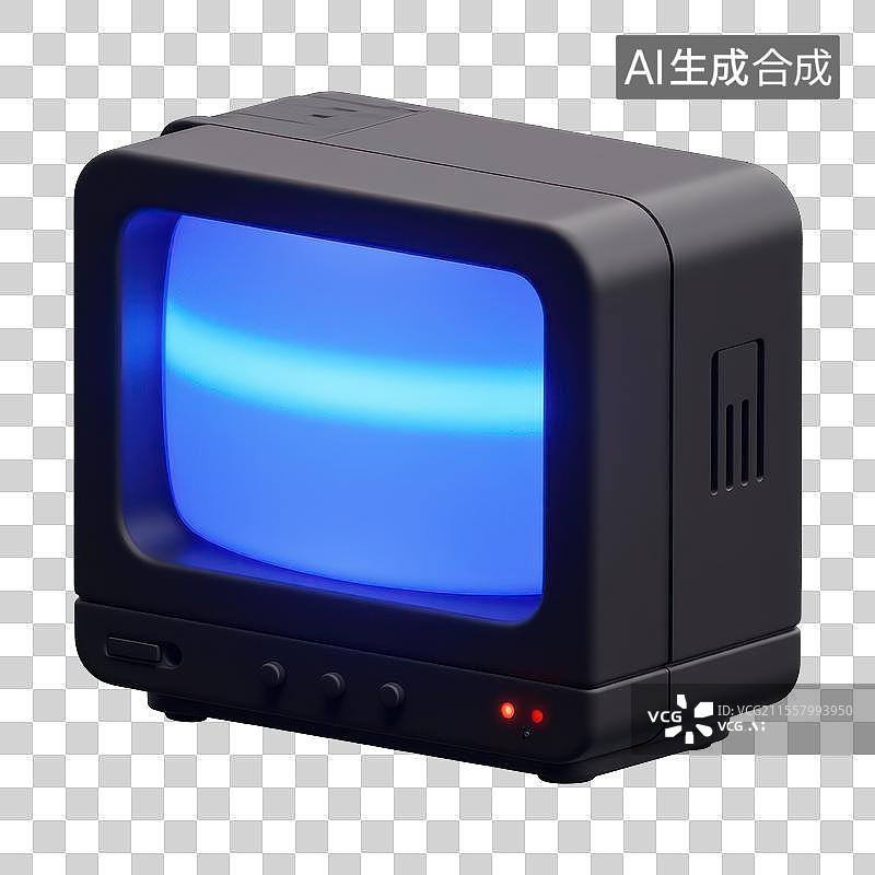 【AI数字艺术】复古电视的未来视界，3D复古电视显示器图片素材