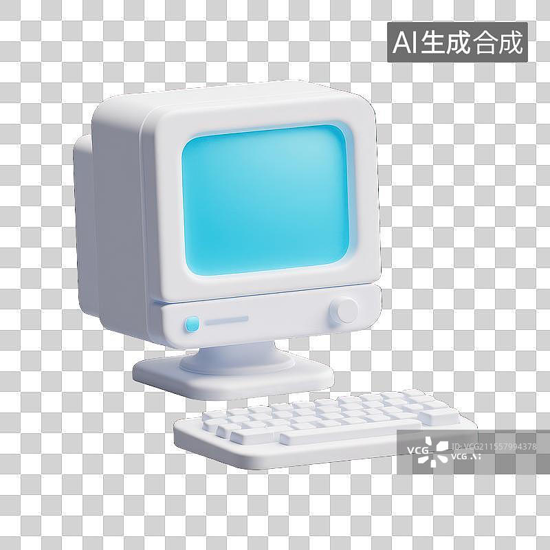 【AI数字艺术】复古电脑的科技美学，3D电脑素材图片素材