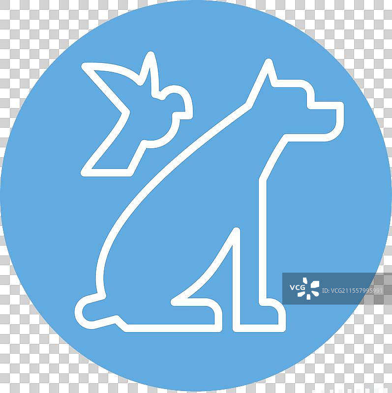 与照片相关的动物图标和蓝色符号图片素材