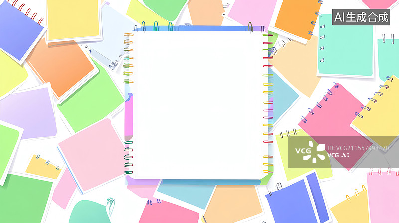 【AI数字艺术】彩色笔记本背景2D卡通最大图片素材