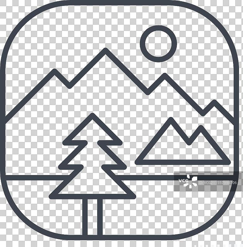 与照片和符号线相关的自然图标图片素材