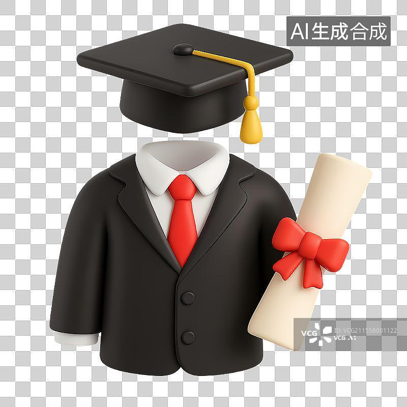 【AI数字艺术】3D毕业证书与职业形象图标设计图片素材