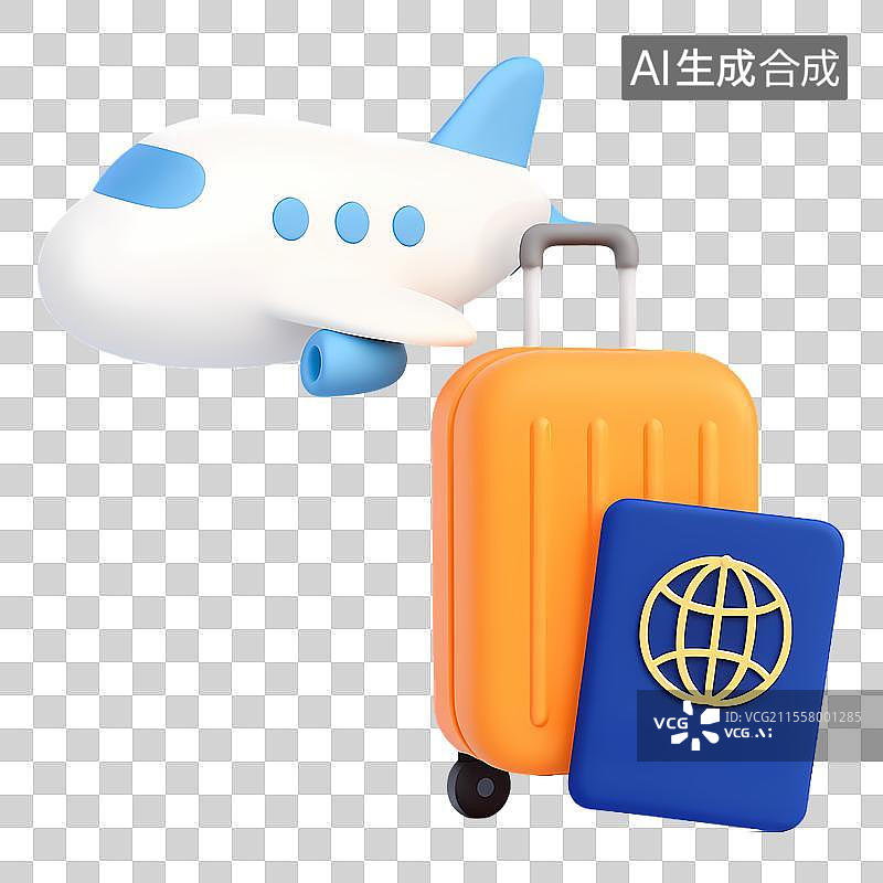 【AI数字艺术】3D旅行出行图标设计图片素材
