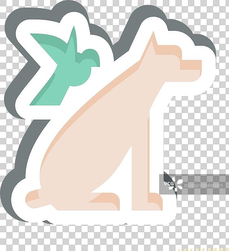 与照片和符号相关的动物贴纸图片素材