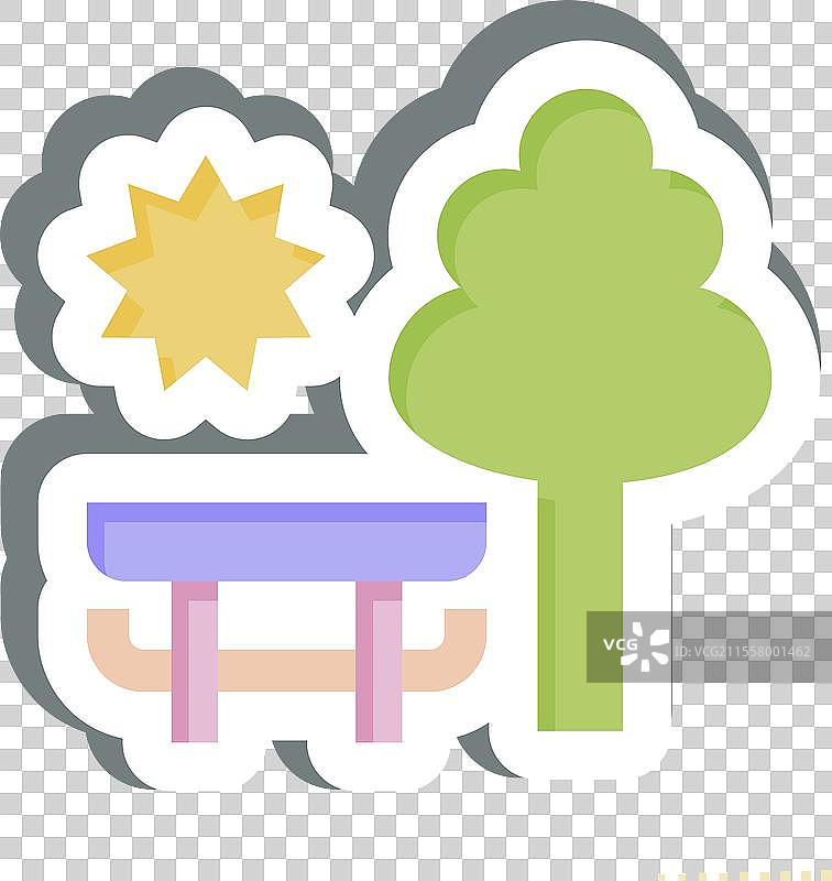 与照片和符号相关的简单贴纸公园图片素材