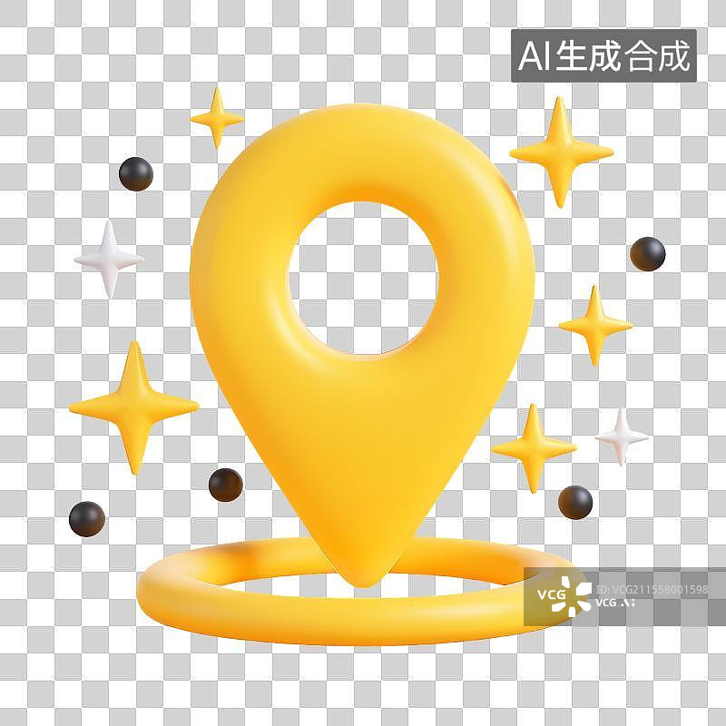 【AI数字艺术】3D定位导航图标设计图片素材