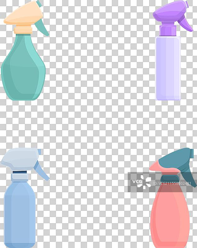 卡通清洁塑料瓶图标集图片素材