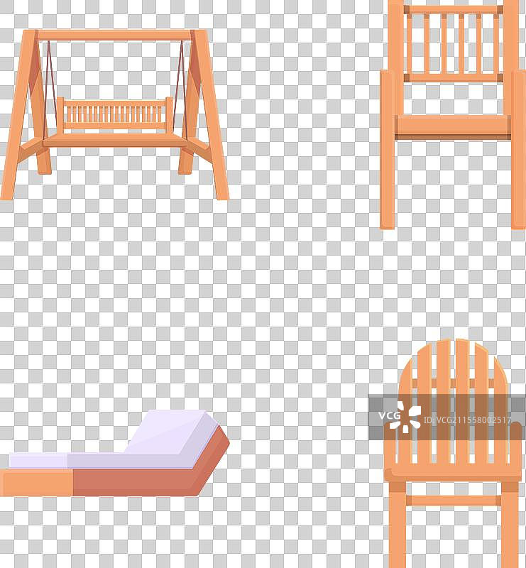 卡通风格的花园家具图标集图片素材