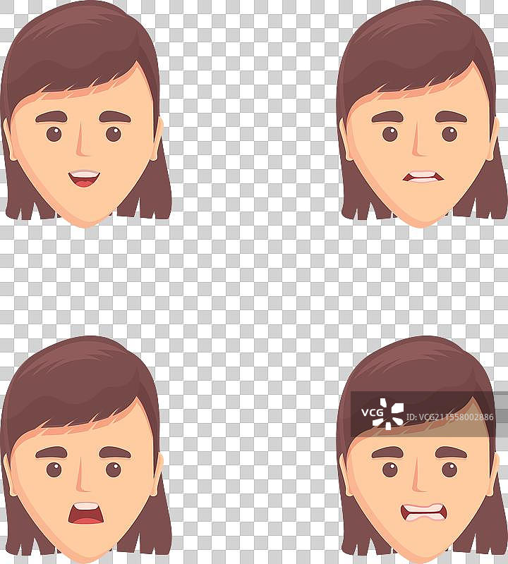 女性情感图标集 卡通女性与图片素材