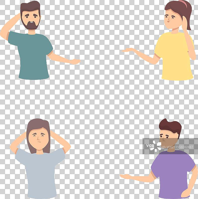 记忆丧失图标集卡通问题图片素材