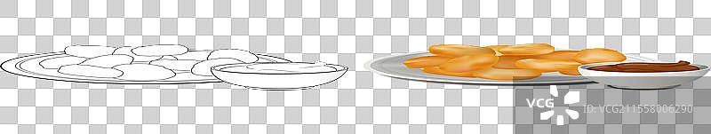 炸小吃和酱汁图片素材