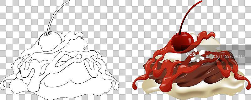 樱桃奶油甜点图片素材