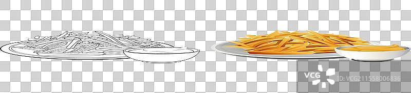 薯条和酱汁图片素材