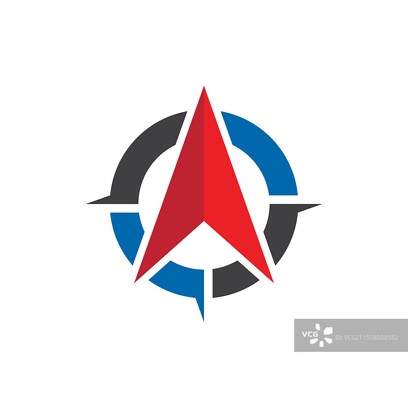 指向北方的红色箭头图片素材