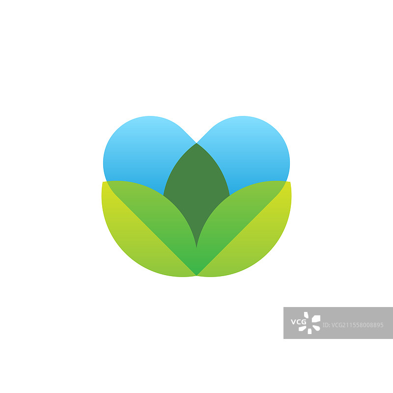 重叠的蓝色和绿色图片素材