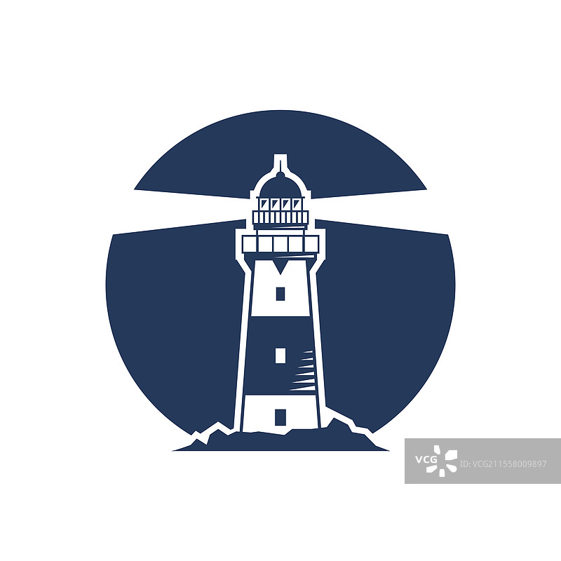 灯塔与光束图片素材