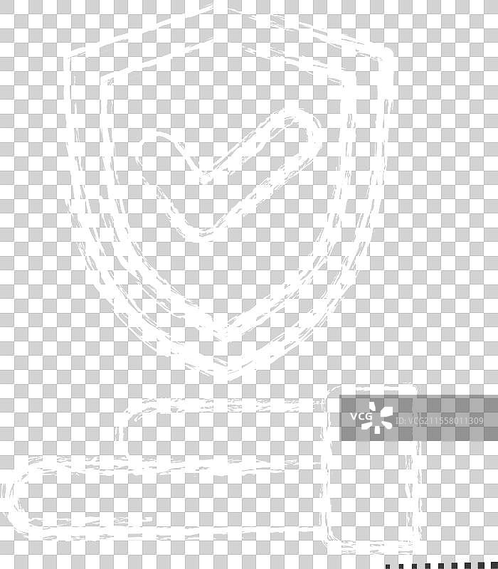 与安全符号相关的保险图标（粉笔画）图片素材