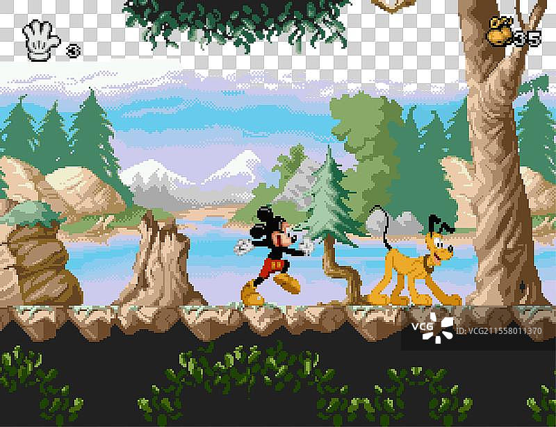 米老鼠狂热经典视频游戏像素艺术图片素材