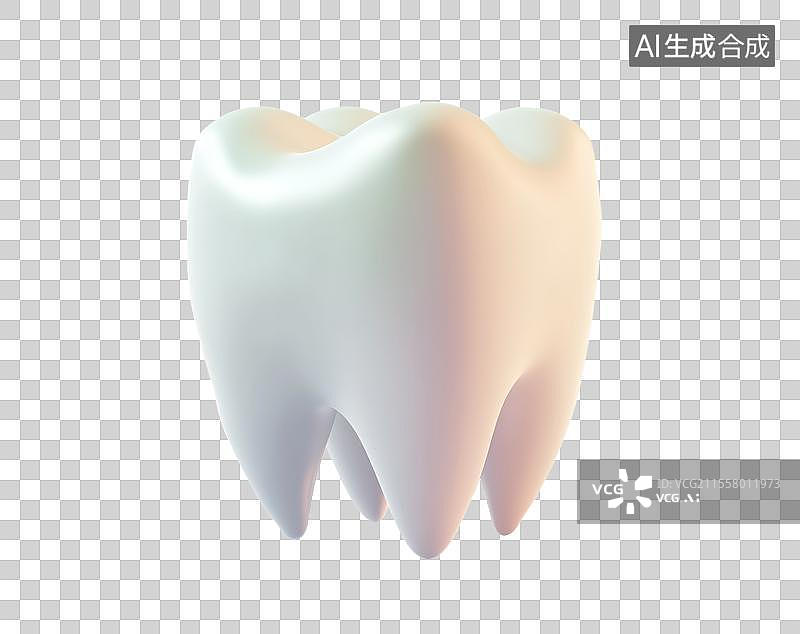 【AI数字艺术】3D粘土立体卡通牙齿元素图片素材