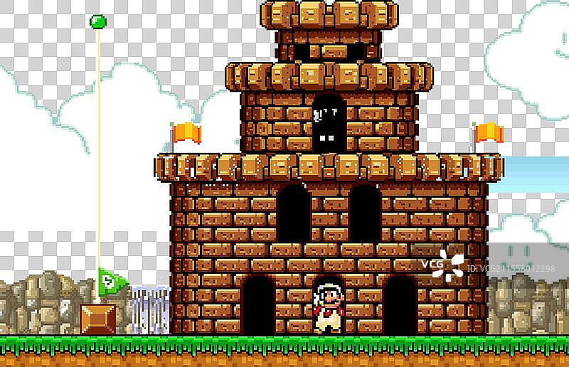 16位超级马里奥关卡结束艺术图片素材