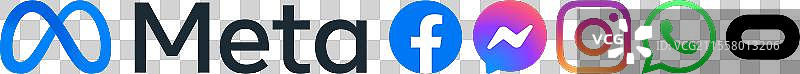Meta的标志和其产品Facebook的图标图片素材