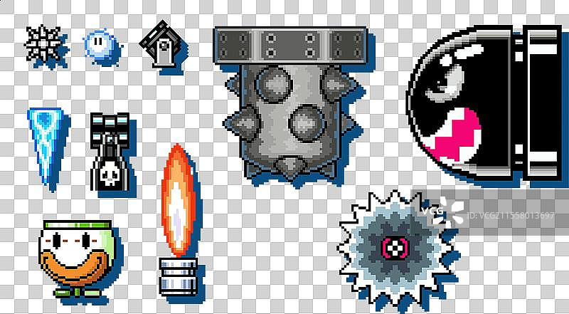 超级马里奥世界中的敌人角色集合图片素材