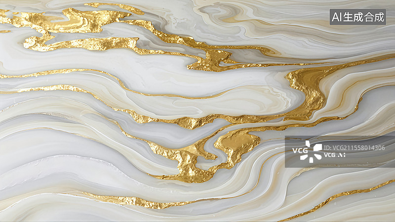 【AI数字艺术】鎏金白金抽象背景图片素材