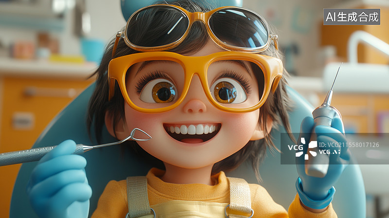 【AI数字艺术】卡通风格牙齿保卫战 呵护牙齿健康图片素材