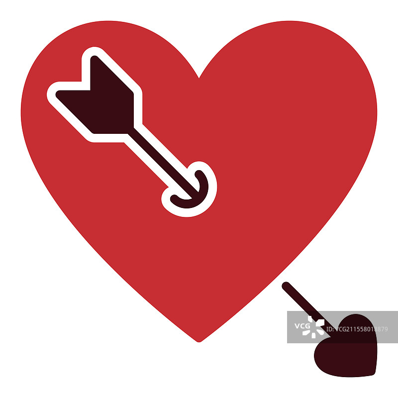 红色心形箭头图标 - 浪漫激情与图片素材