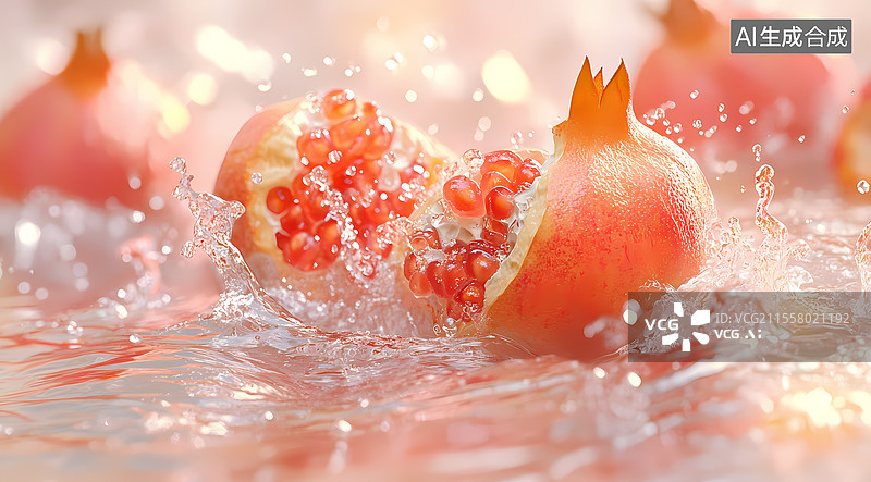 【AI数字艺术】新鲜石榴图片素材