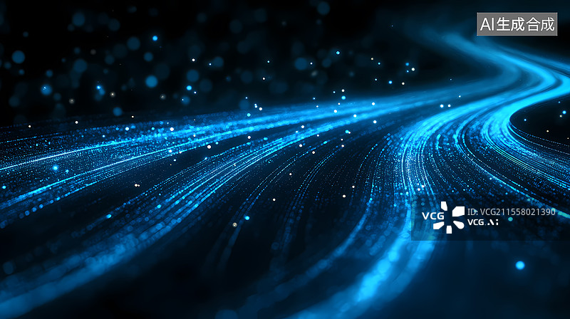 【AI数字艺术】蓝色抽象背景图片素材